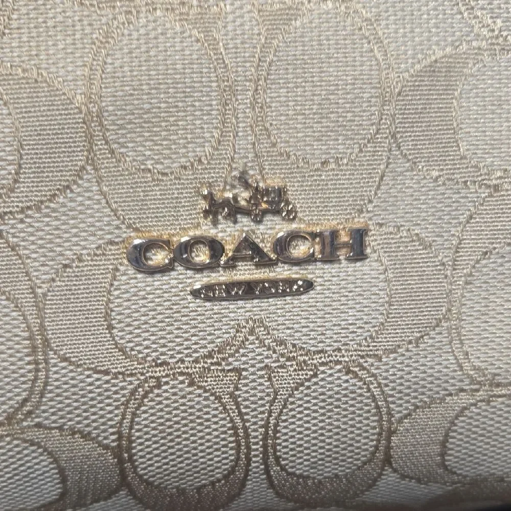 Coach Beige Signature Shoulder Bag
